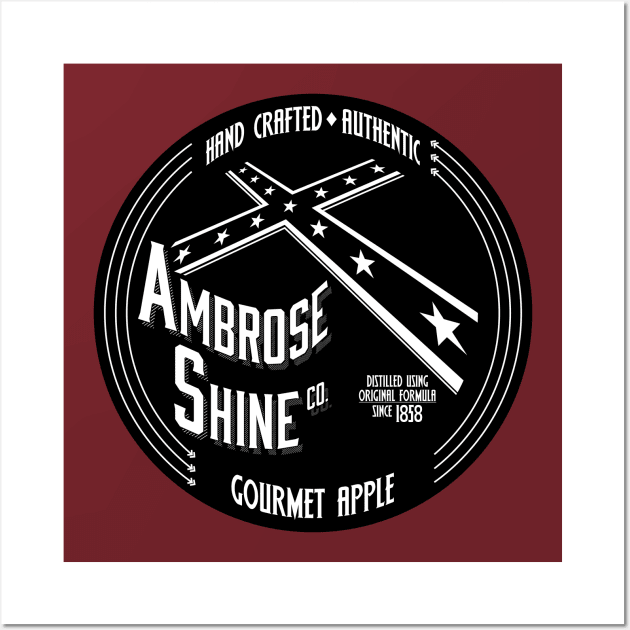 Ambrose Shine Co. (Black) label logo Wall Art by BtnkDRMS